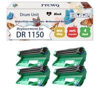 Compatible for Brother DR 1150 Drum Unit Work for Brother DCP-L1640W DCP-L1642W DCP-L1642WXL DCP-L1660W Printers, with Chip, High Yield 15000 Pages, High-Definition Printing (4 Pack Black)