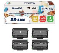 Compatible for Brother DR-2100 Drum Unit Work for Brother MFC-7320 MFC-7440N MFC-7840W Printers, with Chip, High Yield 12000 Pages, High-Definition Printing (4 Pack Black)