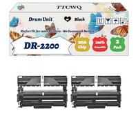Compatible for Brother DR-2200 Drum Unit Work for Brother DCP-7055W DCP-7057E FAX-2845 Printers, with Chip, High Yield 22000 Pages, High-Definition Printing (2-Pack Black)