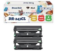 Compatible for Brother DR-243CL Drum Unit Work for Brother DCP-L3510CDW HL-L3210CW MFC-L3710CW MFC-L3770CDW Printers (2 Pack Black)