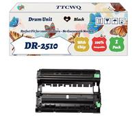 Compatible for Brother DR-2510 Drum Unit Work for Brother HL-L2400DW DCP-L2627DWXL DCP-L2627DWE Printers, with Chip, High Yield 15000 Pages, High-Definition Printing (1 Pack Black)