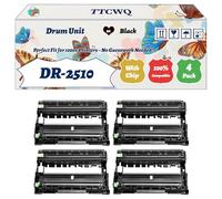 Compatible for Brother DR-2510 Drum Unit Work for Brother HL-L2400DWE HL-L2865DW HL-L2445DW HL-L2400DW Printers (4 Pack Black)