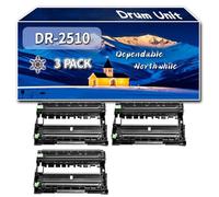 Compatible for Brother DR-2510 Drum Unit, Work for Brother MFC-L2835DW MFC-L2800DW MFC-L2860DW MFC-L2827DWXL MFC-L2860DWE Printers, Drum Unit DR2510 (3 Pack Black)