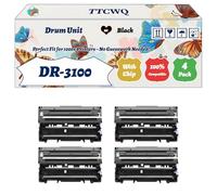 Compatible for Brother DR-3100 Drum Unit Work for Brother DCP-8065DN DCP-8060 MFC-8870DW Printers, with Chip, High Yield 35000 Pages, High-Definition Printing (4 Pack Black)