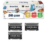 Compatible for Brother DR-3100 Drum Unit Work for Brother MFC-8860DN MFC-8460N HL-5270DN Printers, with Chip, High Yield 35000 Pages, High-Definition Printing (3 Pack Black)