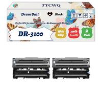 Compatible for Brother DR-3100 Drum Unit Work for Brother MFC-8860DN MFC-8460N HL-5270DN Printers, with Chip, High Yield 35000 Pages, High-Definition Printing (2-Pack Black)