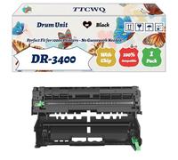 Compatible for Brother DR-3400 Drum Unit Work for Brother MFC-L5700DN MFC-L5750DW MFC-L6800DW Printers, with Chip, High Yield 50000 Pages, High-Definition Printing (1 Pack Black)