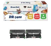 Compatible for Brother DR-3400 Drum Unit Work for Brother MFC-L6800DW MFC-L6800DWT MFC-L6900DW MFC-L6900DWT Printers, with Chip, High Yield 40000 Pages, High-Definition Printing (2-Pack Black)