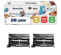 Compatible for Brother DR-3600 Drum Unit Work for Brother MFC-L6710DW MFC-L6910DN HL-L6415DN Printers, with Chip, High Yield 55000 Pages, High-Definition Printing (2-Pack Black)
