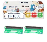 Compatible for Brother DR1050 DR-1050 Drum Unit Work for Brother MFC-1810 MFC-1810E MFC-1810R MFC-1815R MFC-1910 Printers (2-Pack Black)