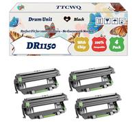 Compatible for Brother DR1150 Drum Unit Work for Brother DCP-L1640W DCP-L1642W DCP-L1660W HL-L1240W HL-L1242W Printers, with Chip, High Yield 20000 Pages, High-Definition Printing (4 Pack Black)