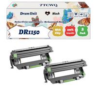 Compatible for Brother DR1150 Drum Unit Work for Brother DCP-L1640W DCP-L1642W DCP-L1660W HL-L1240W HL-L1242W Printers, with Chip, High Yield 20000 Pages, High-Definition Printing (2-Pack Black)