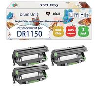 Compatible for Brother DR1150 Drum Unit Work for Brother HL-L1240W HL-1242W HL-1242WXL DCP-L1640W DCP-L1642W Printers, with Chip, High Yield 20000 Pages, High-Definition Printing (3 Pack Black)