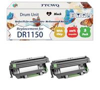 Compatible for Brother DR1150 Drum Unit Work for Brother HL-L1240W HL-1242W HL-1242WXL DCP-L1640W DCP-L1642W Printers, with Chip, High Yield 20000 Pages, High-Definition Printing (2-Pack Black)