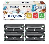 Compatible for Brother DR230CL Drum Unit Work for Brother DCP-9010 HL-3040CN HL-3070CW MFC-9120CN MFC-9320CW Printers, with Chip, High Yield 15000 Pages, High-Definition Printing (4 Pack Black)