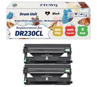 Compatible for Brother DR230 rum Unit Work for Brother DCP-9010CN HL-3070 MFC-9010CN MFC-9125CN MFC-9325CW Printers, with Chip, High Yield 15000 Pages, High-Definition Printing (2 Pack Black)