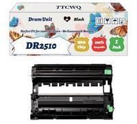 Compatible for Brother DR2510 Drum Unit Work for Brother DCP-L2660DW MFC-L2800DW MFC-L2827DWXL MFC-L2860DW Printers, with Chip, High Yield 12000 Pages, High-Definition Printing (1 Pack Black)