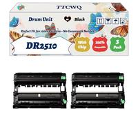 Compatible for Brother DR2510 Drum Unit Work for Brother HL-L2400DW Mono HL-L2445DW Mono DCP-L2620DW Printers (3 Pack Black)