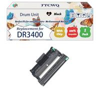 Compatible for Brother DR3400 Drum Unit Work for Brother DCP-L5500 L5500DN L6600DW HL-L5000D L5100DN L5100DNT Printers, with Chip, High Yield 40000 Pages, High-Definition Printing (1 Pack Black)