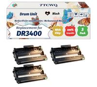 Compatible for Brother DR3400 Drum Unit Work for Brother DCP-L5500DN MFC-L5700DW MFC-L5200DW Printers, with Chip, High Yield 30000 Pages, High-Definition Printing (3 Pack Black)