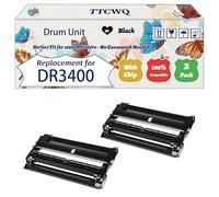 Compatible for Brother DR3400 Drum Unit Work for Brother MFC-L5750DW MFC-L6800DWT MFC-L6900DW DCP-L5500 Printers, with Chip, High Yield 30000 Pages, High-Definition Printing (2-Pack Black)