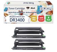 Compatible for Brother DR3400 Toner Cartridge Work for Brother HL-L5200DW HL-L6400DW MFC-L5700 MFC-L5700DN Printers, with Chip, High Yield 50000 Pages, High-Definition Printing (2-Pack Black)