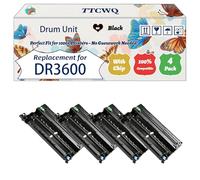 Compatible for Brother DR3600 Drum Unit Work for Brother DCP-L5510DN DCP-L5510DW MFC-L5710DW MFC-L6910DN Printers, with Chip, High Yield 75000 Pages, High-Definition Printing (4 Pack Black)