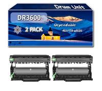 Compatible for Brother DR3600 Drum Unit, Work for Brother DCP-L5510DW HL-L5215DN HL-L6415DN MFC-L5715DN MFC-L6915DN MFC-L5710DW MFC-L6910DN Printers, Drum Unit DR3600 (2-Pack Black)