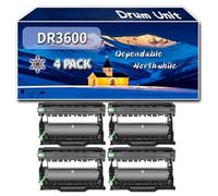 Compatible for Brother DR3600 Drum Unit, Work for Brother DCP-L5510DW HL-L5215DN HL-L6415DN MFC-L5715DN MFC-L6915DN MFC-L5710DW MFC-L6910DN Printers, Drum Unit DR3600 (4 Pack Black)
