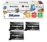 Compatible for Brother DR3600 Drum Unit Work for Brother HL-L6415DN Mono MFC-L6710DW MFC-L6910DN MFC-L6915DN Printers, with Chip, High Yield 45000 Pages, High-Definition Printing (3 Pack Black)