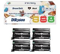 Compatible for Brother DR3600 Drum Unit Work for Brother HL-L6415DN Mono MFC-L6710DW MFC-L6910DN MFC-L6915DN Printers, with Chip, High Yield 45000 Pages, High-Definition Printing (4 Pack Black)
