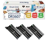 Compatible for Brother DR3607 Drum Unit Work for Brother HL-L5210DN HL-L6410DN MFC-L5710DN MFC-L5710DW Printers, with Chip, High Yield 75000 Pages, High-Definition Printing (3 Pack Black)