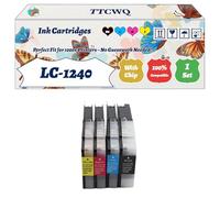 Compatible for Brother LC-1240 Ink Cartridges Work for Brother MFC-J5910DW MFC-J6510DW MFC-J6710DW MFC-J6910DW Printers, with Chip, High Yield 3400 Pages, High-Definition Printing (1 Set)