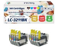 Compatible for Brother LC-3211BK Ink Cartridges Work for Brother MFC-J491DW MFC-J497DW MFC-J890DW Printers (2 Set)