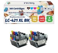 Compatible for Brother LC-421XL Ink Cartridges Work for Brother DCP-J1050DW DCP-J1140DW DCP-J1800DW Printers (2 Set)