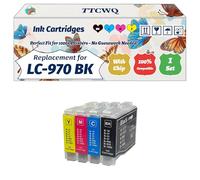 Compatible for Brother LC-970 Ink Cartridges Work for Brother DCP-135C DCP-150C DCP-235C DCP-260C MFC-235C Printers (1 Set)