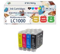 Compatible for Brother LC1000 Ink Cartridges Work for Brother DCP-130C DCP-330C DCP-353C DCP-357C DCP-540CN DCP-560CN Printers (1 Set)