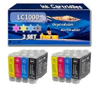 Compatible for Brother LC1000 Ink Cartridges, Work for Brother Intellifax 2480 MFC-240C MFC-465CN MFC-5860CN MFC-680CN Printers (2 Set)