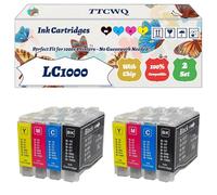 Compatible for Brother LC1000 Ink Cartridges Work for Brother Intellifax 2580C MFC-440CN MFC-560CN MFC-665CW Printers (2 Set)