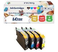 Compatible for Brother LC121 Ink Cartridges Work for Brother DCP-J132W DCP-J152W DCP-J552DW Printers, with Chip, High Yield 700 Pages, High-Definition Printing (1 Set)