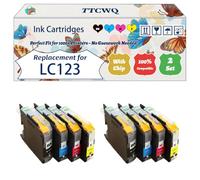 Compatible for Brother LC123 Ink Cartridges Work for Brother DCP-J132W DCP-J152W DCP-J4110DW DCP-J552DW DCP-J752DW MFC-J4410DW Printers (2 Set)