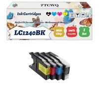 Compatible for Brother LC1240BK LC1240C LC1240M LC1240Y Ink Cartridges Work for Brother DCP-J525W MFC-J6510DW DCP-J725W Printers (1 Set)