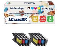 Compatible for Brother LC1240BK LC1240C LC1240M LC1240Y Ink Cartridges Work for Brother DCP-J925W MFC-J6910DW MFC-J5910DW Printers (2 Set)