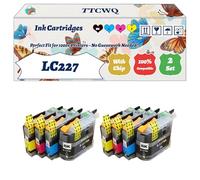 Compatible for Brother LC227 Ink Cartridges Work for Brother DCP-J4120 MFC-J4420 MFC-J4620 MFC-J4625DW Printers, with Chip, High Yield 560 Pages, High-Definition Printing (2 Set)