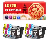 Compatible for Brother LC22U DCP-J785DW MFC-J985DW Ink Cartridges Printers, With Chip Large Capacity 900 Pages (2 Set)