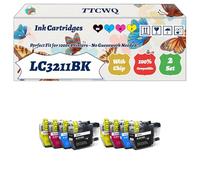 Compatible for Brother LC3211BK LC3213C LC3213M LC3213Y Ink Cartridges Work for Brother MFC-J890DW DCP-J774DW MFC-J895DW Printers (2 Set)