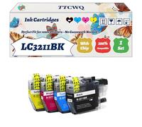 Compatible for Brother LC3211BK LC3213C LC3213M LC3213Y Ink Cartridges Work for Brother MFC-J890DW DCP-J774DW MFC-J895DW Printers (1 Set)