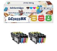 Compatible for Brother LC3233BK LC3233C LC3233M LC3233Y Ink Cartridges Work for Brother DCP-J1100dw DCP-J1300DW MFC-J1100dw Printers (2 Set)