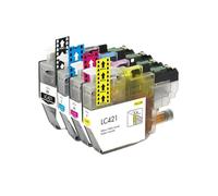 Compatible For Brother LC421/XL Ink Set Accessories | High-yield 4-pack for DCP/MFC printers, up to 500 pages per cartridge for sharp documents(4pcs (1set))
