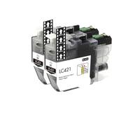 Compatible For Brother LC421XL Ink Set Accessories | High-yield 4-pack for DCP/MFC series, 500 pages per cartridge, fade-resistant prints(2 Pcs Black)